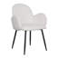 Chaise rembourrée moderne avec accoudoirs capitonnés et pieds en métal - blanc