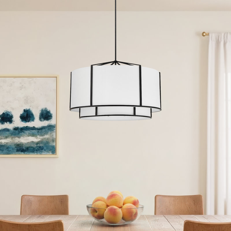 6 - Light Dimmable Drum Chandelier