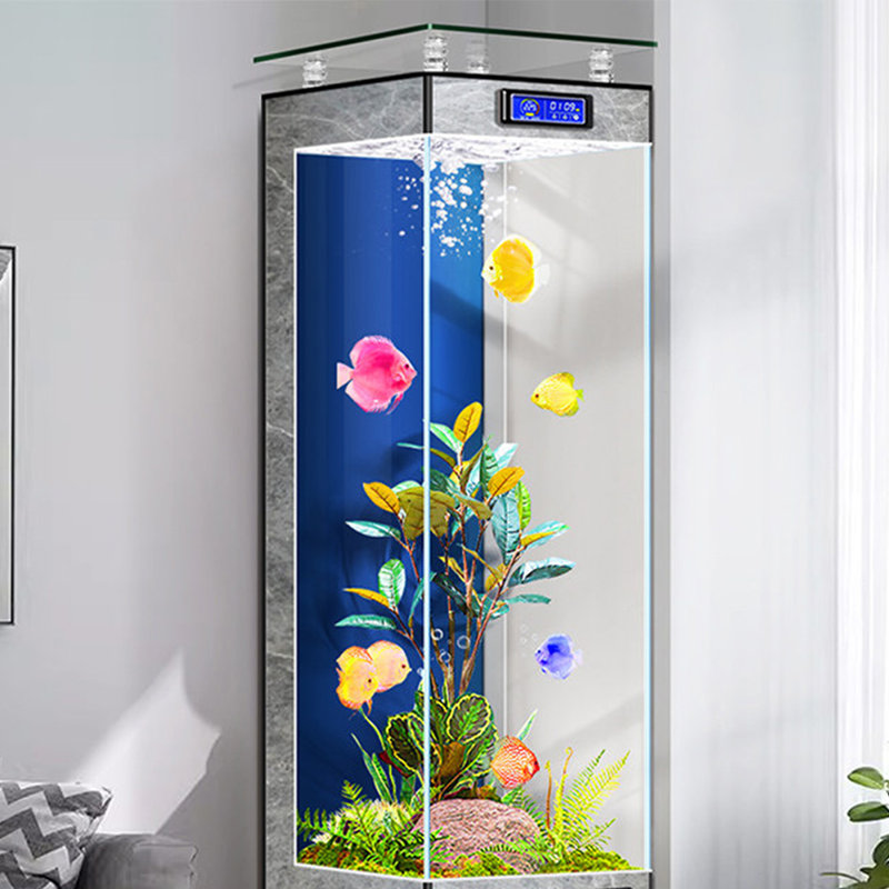Aquarium autoportant moderne 55-64 gallons en acrylique Eco, 19.69, Light Grey