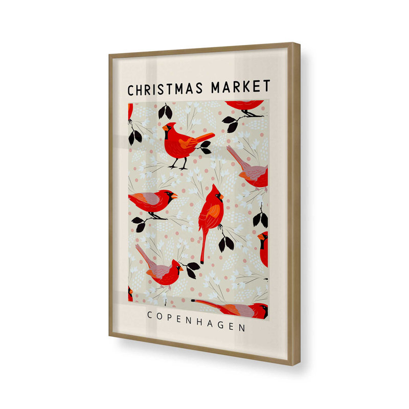 Marché de Noël de Copenhague, Cadre simple brossé doré, H 17,25 po x l 13,25 po