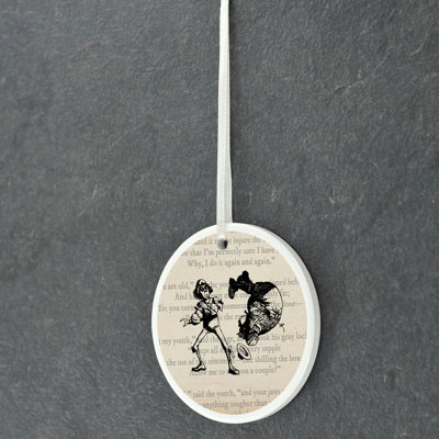 Somersault Alice In Wonderland Circle Shaped Ceramic Ornament Bauble