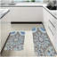 Tapis de cuisine bleu et gris Mandala Boho, ensemble de 2 tapis de sol pour la décoration intérieure, tapis de cuisine et de salon