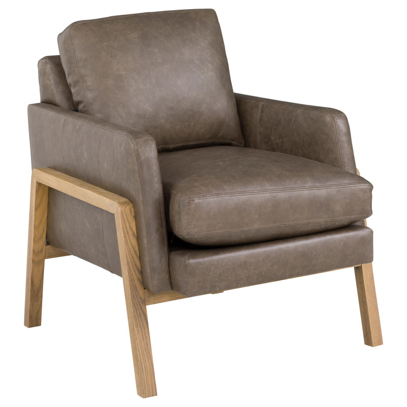 Fauteuil d'appoint en cuir Fletcher, Noyer, 1130 Poterie