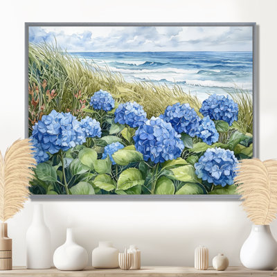 Hydrangeas In The Coastal Garden III - Hydrangea Wall Art for Living Room