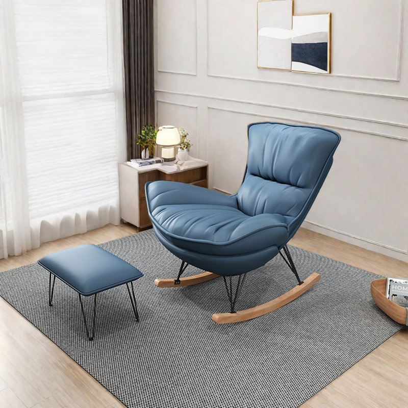 Chaise berçante confortable et respirante, Bleu très foncé