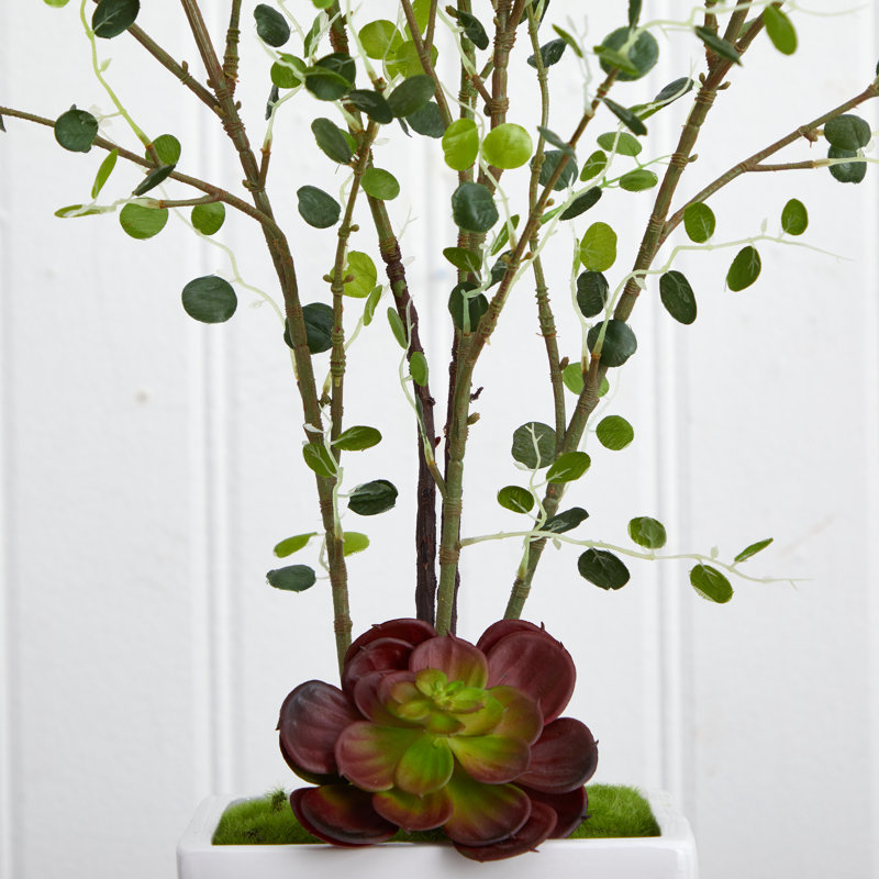 45'' Faux Pine Branch in Ceramic Planter