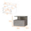 Table de chevet flottante 14 tiroirs en bois 14 po-1850156351