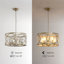 Lustre tambour en métal argenté 5 lumières Aurelia