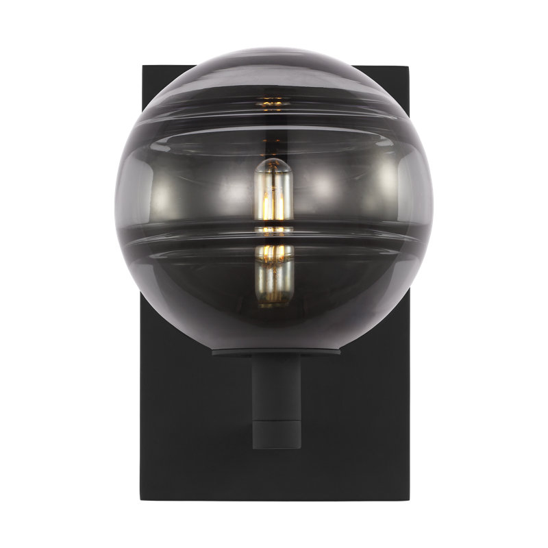 Sean Lavin Sedona 1-light wall sconce in nightshade black finish with glass shade, Black