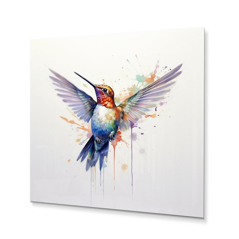 Graceful Hummingbird I - Animals Metal Art Print, H 16 po x l 16 po x P 1 po