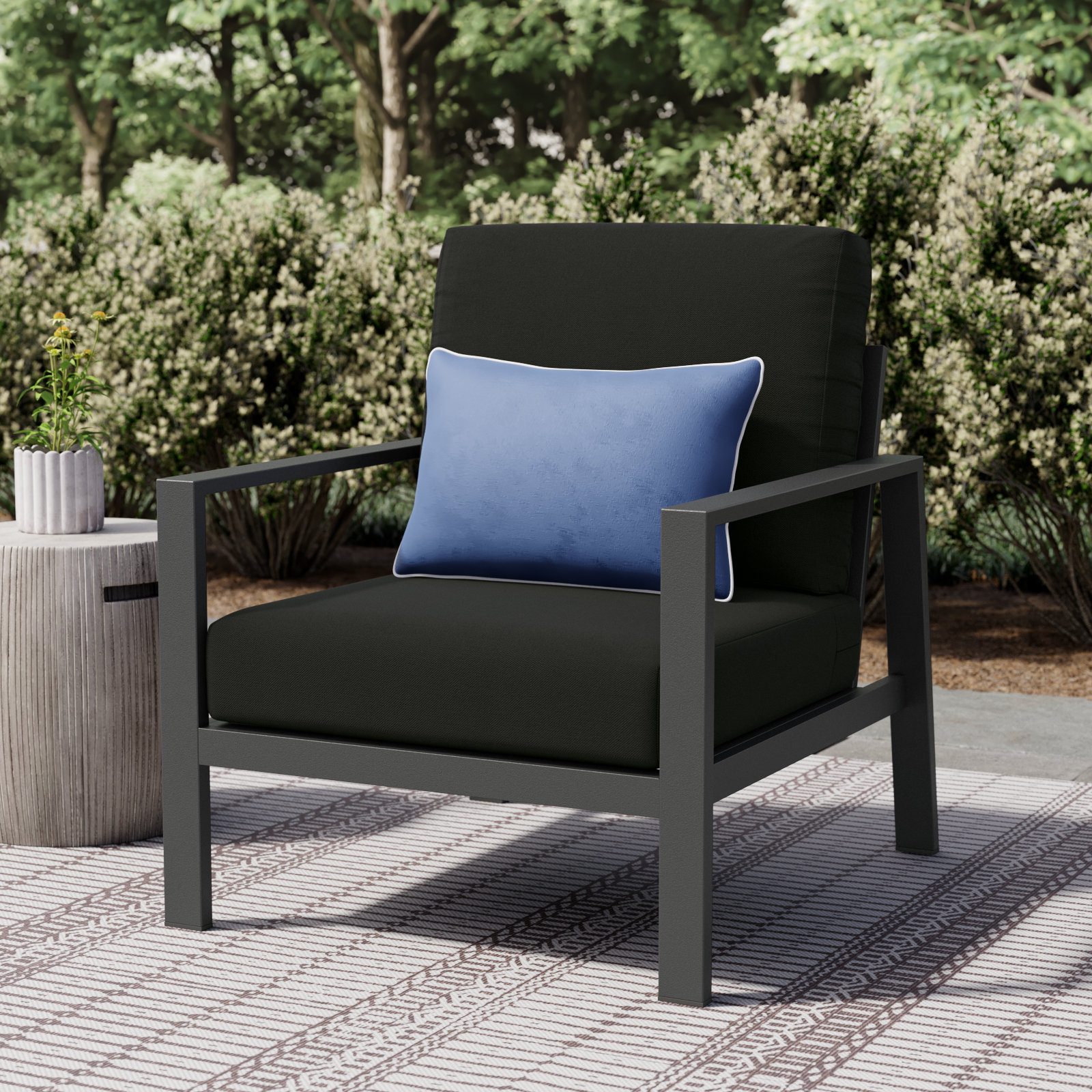 Townsend Sunbrella® Patio Lounge Chair, Sunbrella® Canvas Black, None, No