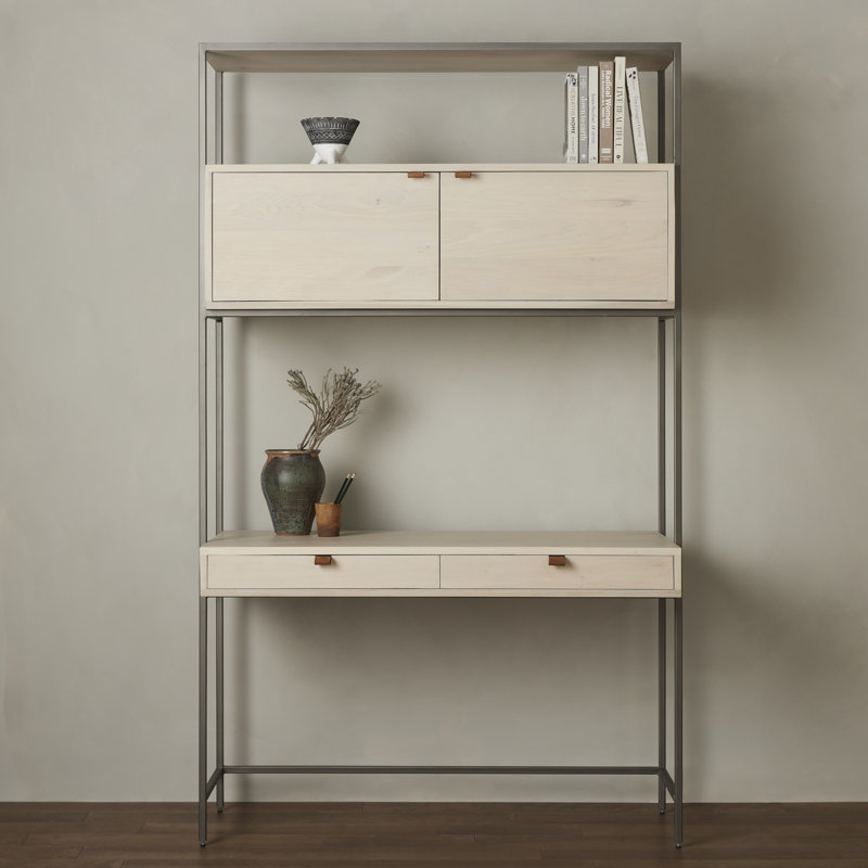 Trey Solid Wood Modular Writing Desk, Dove Poplar