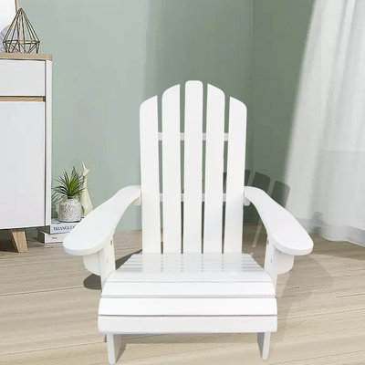 Chaise en bois blanc - confortable pour les espaces extérieurs et intérieurs, facile à assembler, capacité de poids de 110 lb convenant à l'intérieur et à l'intérieur, siège large, accoudoir, limite