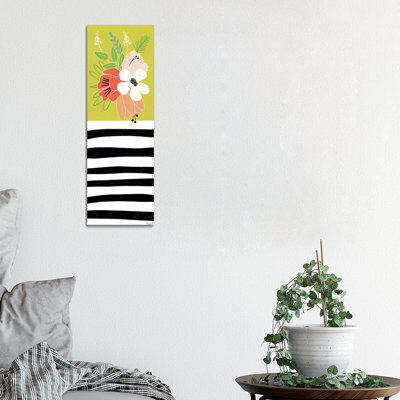 Green Floral by Gigi Louise - Wrapped Canvas Panoramic Print