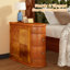 Table de bout en bois avec canapé à 2 tiroirs, sans assemblage requis Table de chevet vintage pour chambre à coucher (couleur noyer)