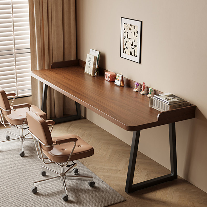 Bureau rectangulaire en bois massif de couleur châtaignier clair, H 29,53 po x l 86,61 po x P 31,5 po, Châtaignier clair