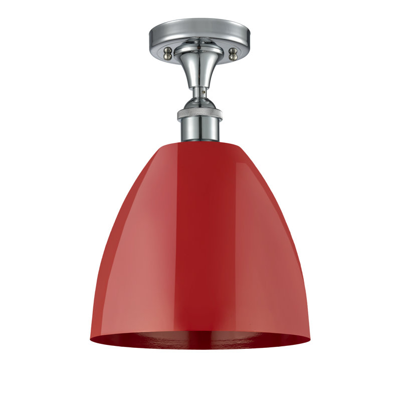 Crompond Semi Flush Mount, Red, Polished Chrome