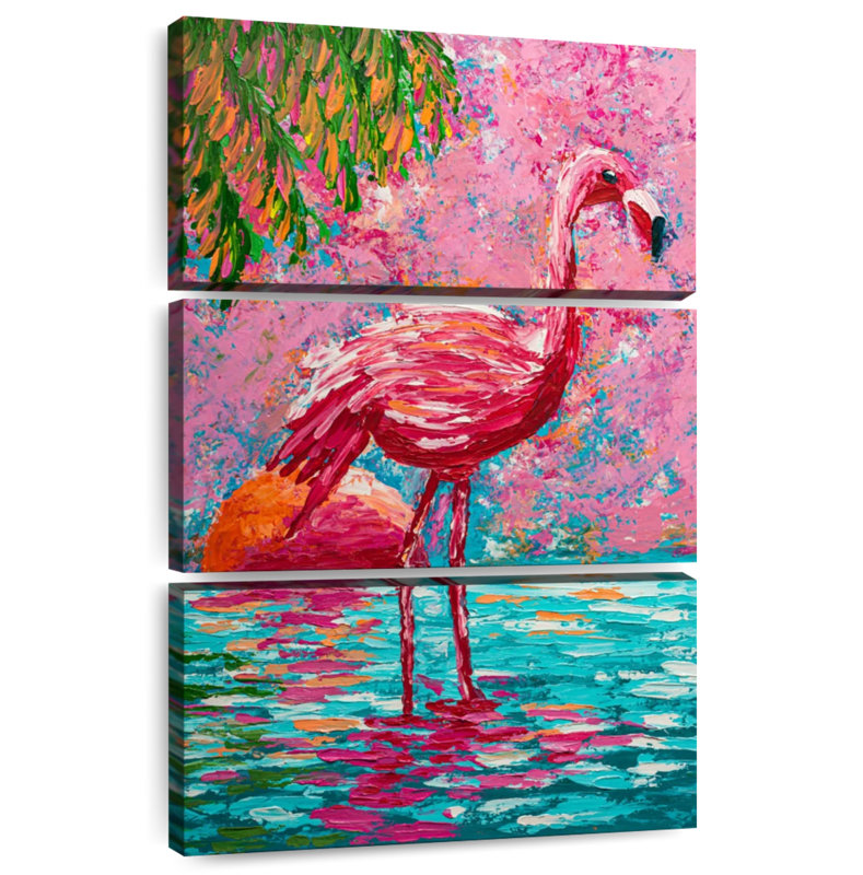 Brampt Abstract Flamingo, 74" H x 48" W
