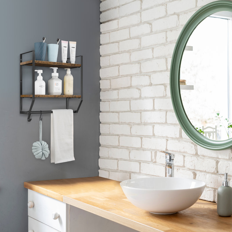 Bathroom Shelf with Towel Bar Bathroom Shelves Wall Mounted Towel Rack
