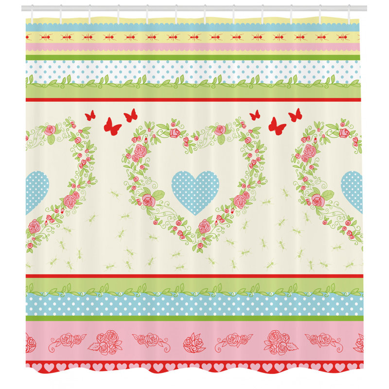 Shower Curtain with Hooks Included, 70" H x 69" W