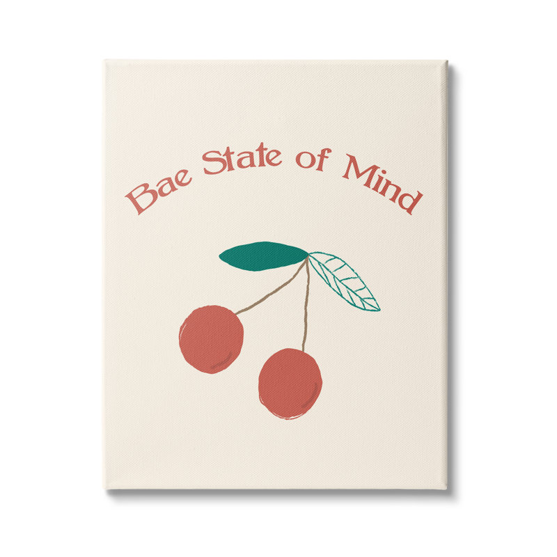 Bae State of Mind - rouge audacieux, H 48 po x l 36 po, Toile tendue