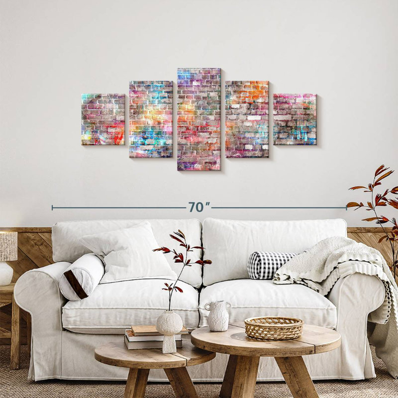 Colourful Brick Wall, H 24 po x l 55 po