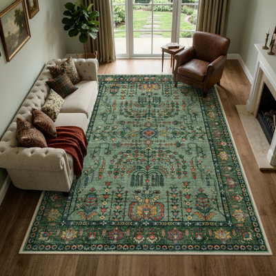  Tapis lavables à motif floral Kaldi Vintage