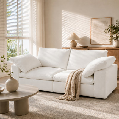 78.7" Cloud Couch, Wide 2-Seat Modular Loveseat Sofa With Removable Washable Covers For Living Room