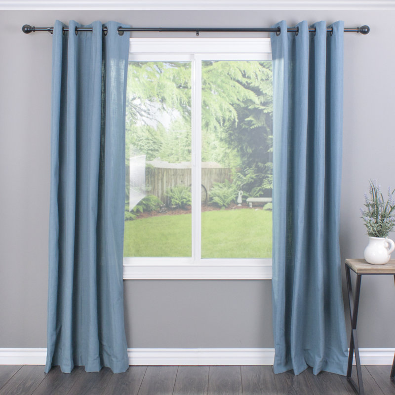 Tringle de rideau simple en plastique réglable, Noir, De 36 po à 72 po de largeur