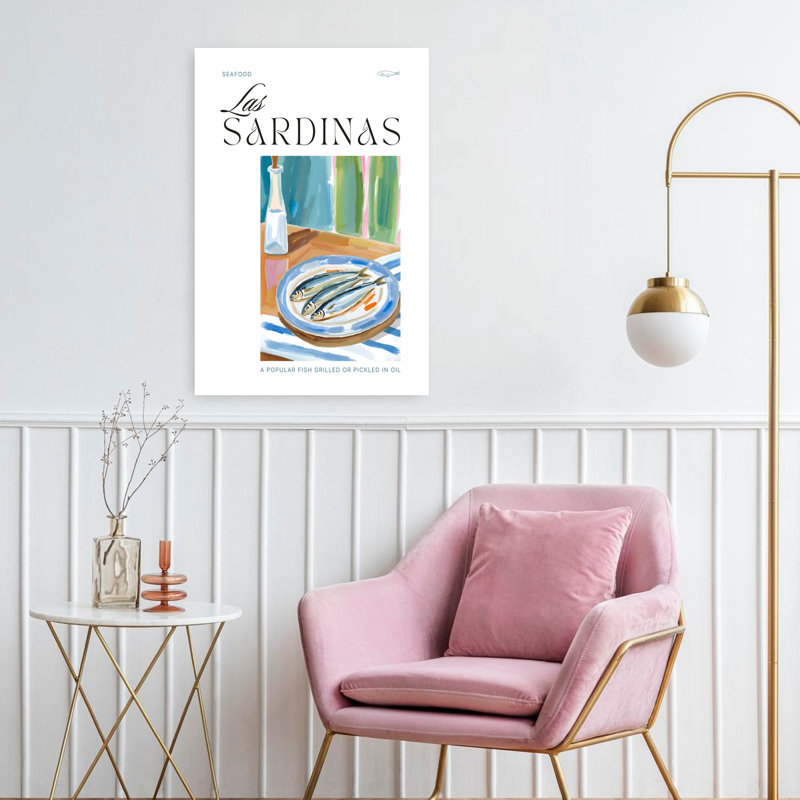 Art méditerranéen contemporain de poisson, H 24 po x l 16 po