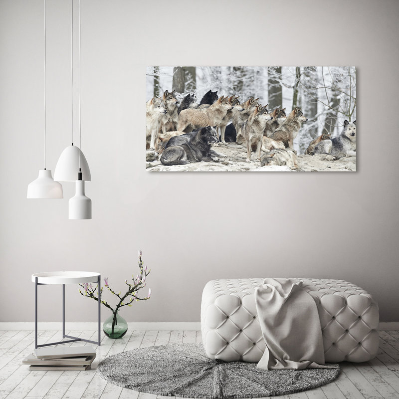 Wolves In The Winter - Wrapped Canvas Print