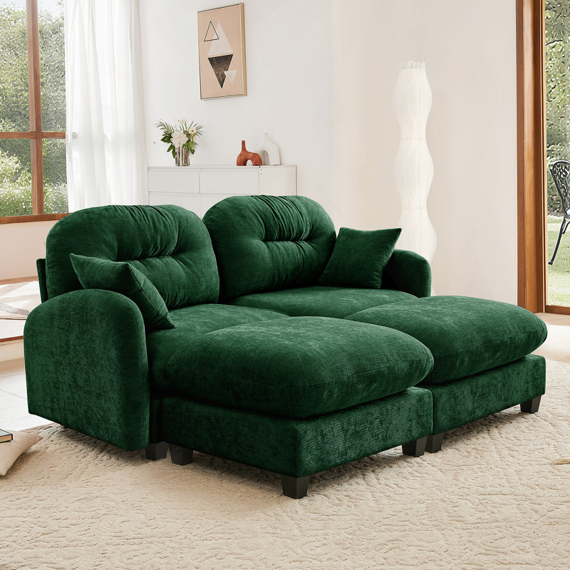 Canapés modulaires Cloud avec tissu chenille de qualité supérieure, dossier capitonné, conception ergonomique, accoudoirs faciles à installer et élégants pour divers espaces
