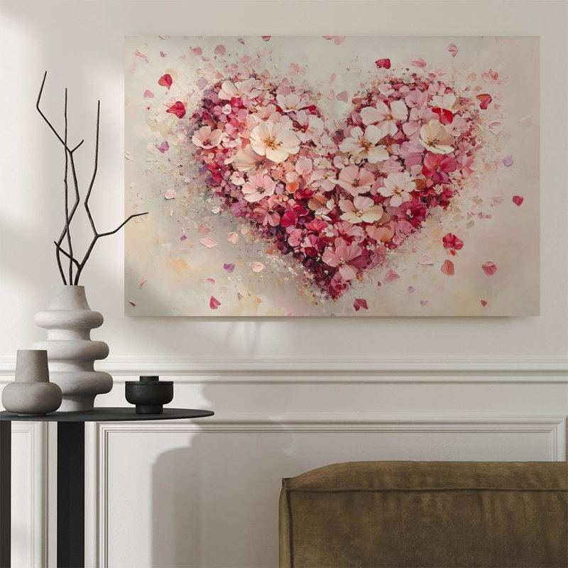 1pc Saint-Valentin, impression sur toile encadrée, affiche de la Saint-Valentin, impression sur toile pour salon, chambre, bureau, salle de bain, dortoir, prêt à accrocher