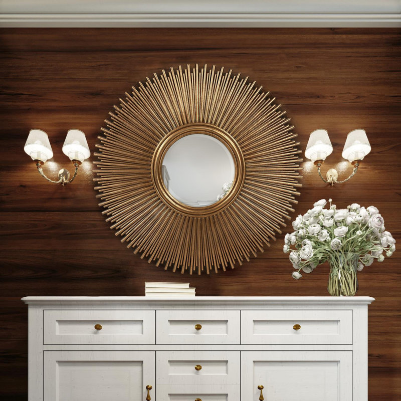 Singapore Mirror, Gold, 30.5" x 30.5"