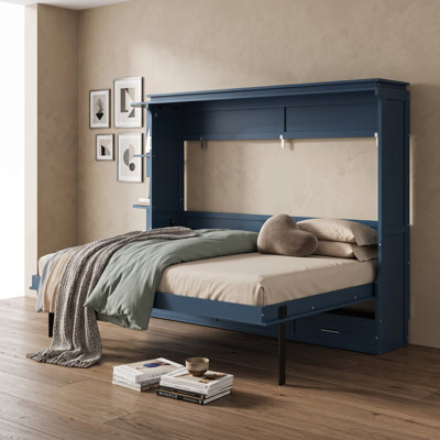 3 Drawers Murphy Bed with Side Shelves