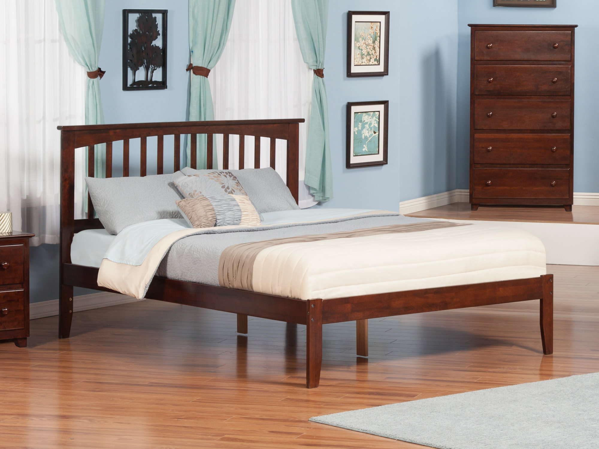 Shiloh Solid Wood Platform Bed with Built-in Charging Station