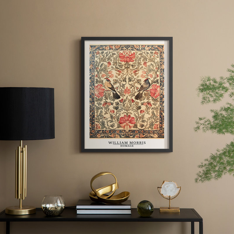 Imprimé encadré en bois massif de la série CCWX de William Morris, H 30 po x l 24 po, Black