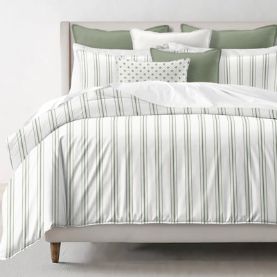 August Stripe Reversible Cotton Duvet Cover Set