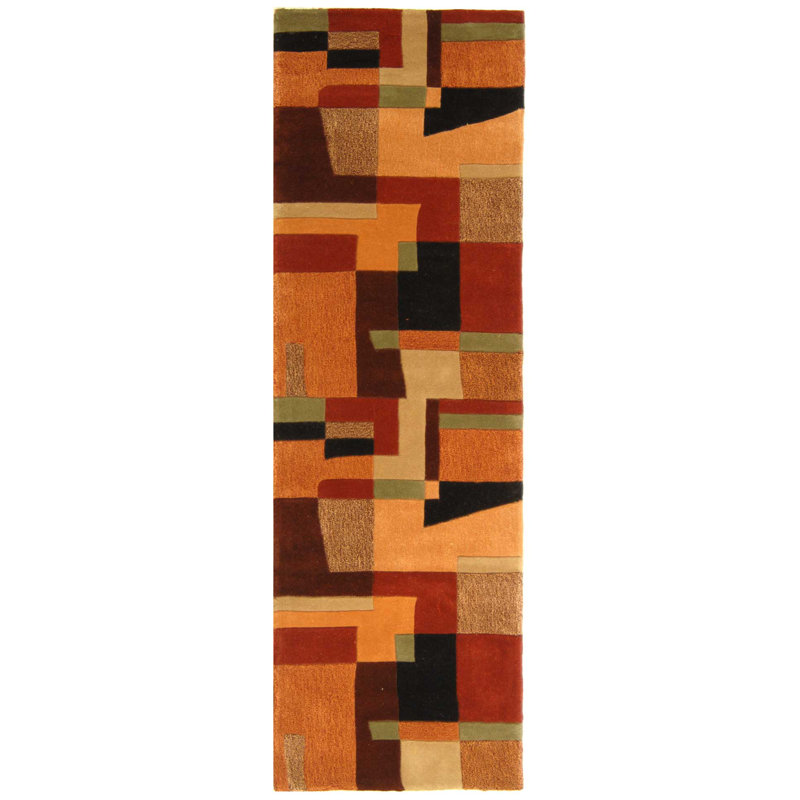 Charbonneau Drive Hand Tufted Wool Geometric Rug, Rectangle 2'6" x 22'