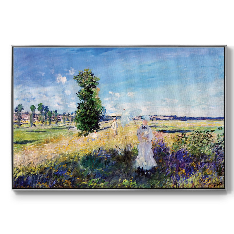 The Promenade, Argenteuil, 1875, reproduction d'art sur toile, Argent, H 27 po x l 41 po x P 2 po