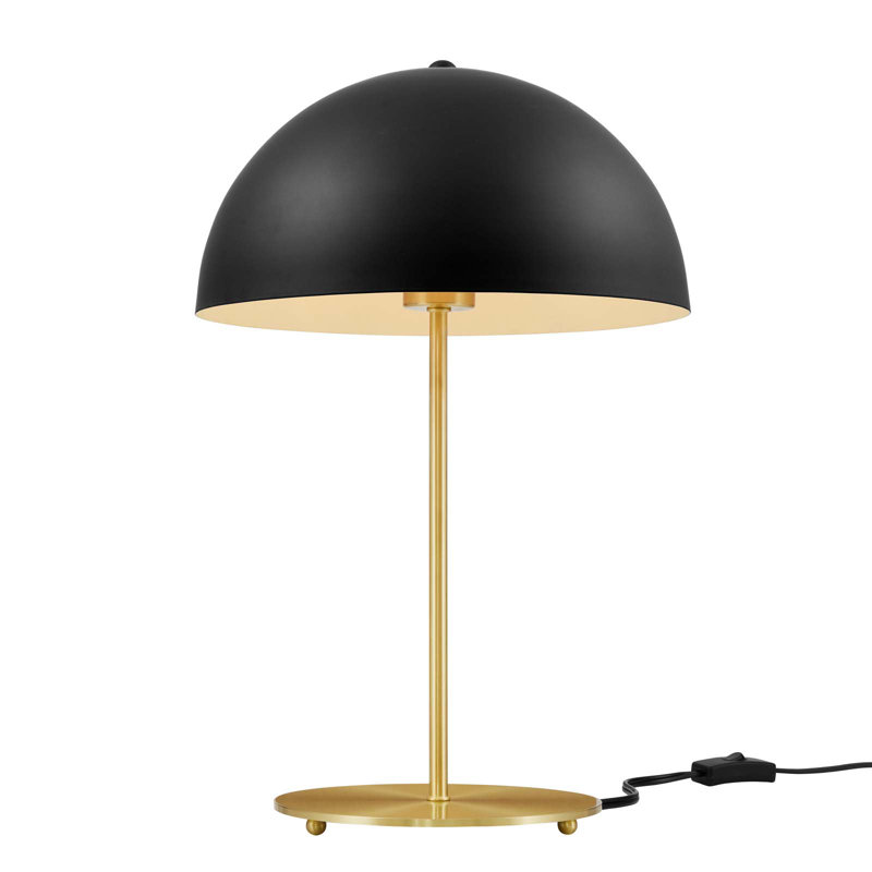 Ideal Metal Table Lamp In Grey Satin Brass, Black