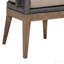Chaise de patio d'extérieur en bois d'eucalyptus vieilli avec corde grise et coussins en oléfine taupe