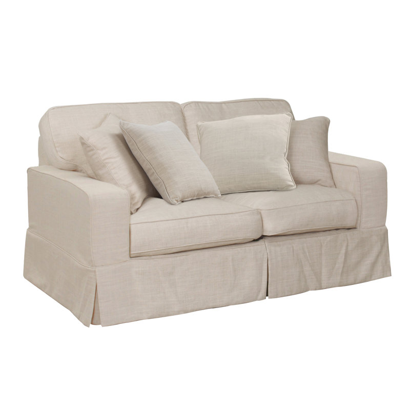 Causeuse à accoudoirs carrés avec coussins réversibles 64 po Glenhill