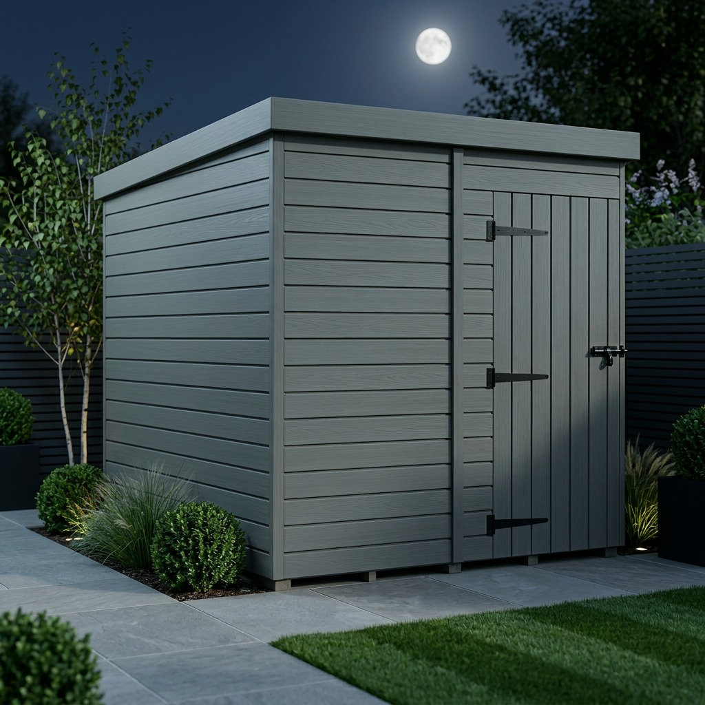 Total Sheds 7ft x 9ft Composite Pent Garden Shed - Single Door - No Windows - EPDM Rubber Roof - UK Manufactured