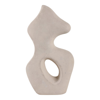 Abstract Pottery Paper Mache Modern Sculpture With Curved Silhouette And Contemporary Artistic Design
