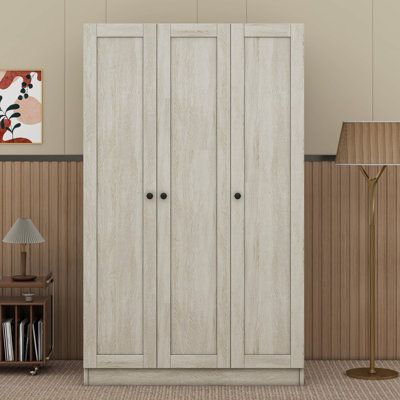 Armoire haute autoportante Vanzandt avec 3 portes et tablettes