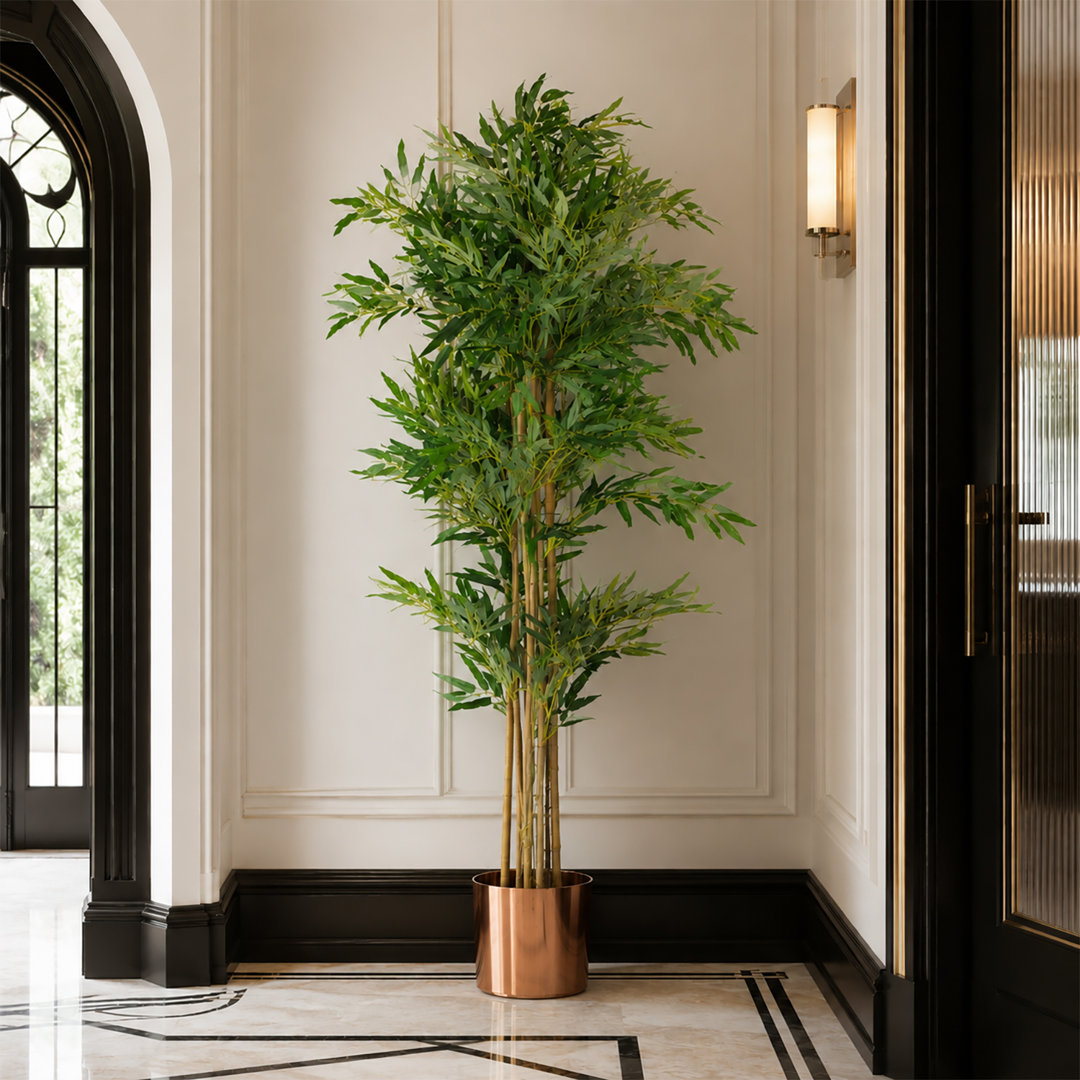 B&Q -  150Cm (5Ft) Natural Look Artificial Bamboo Plants TreesXl With Copper Metal Planter - Image 2
