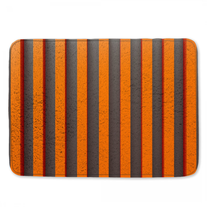 Orange Vertical Stripes Bath Mat, 24in W x 17in L