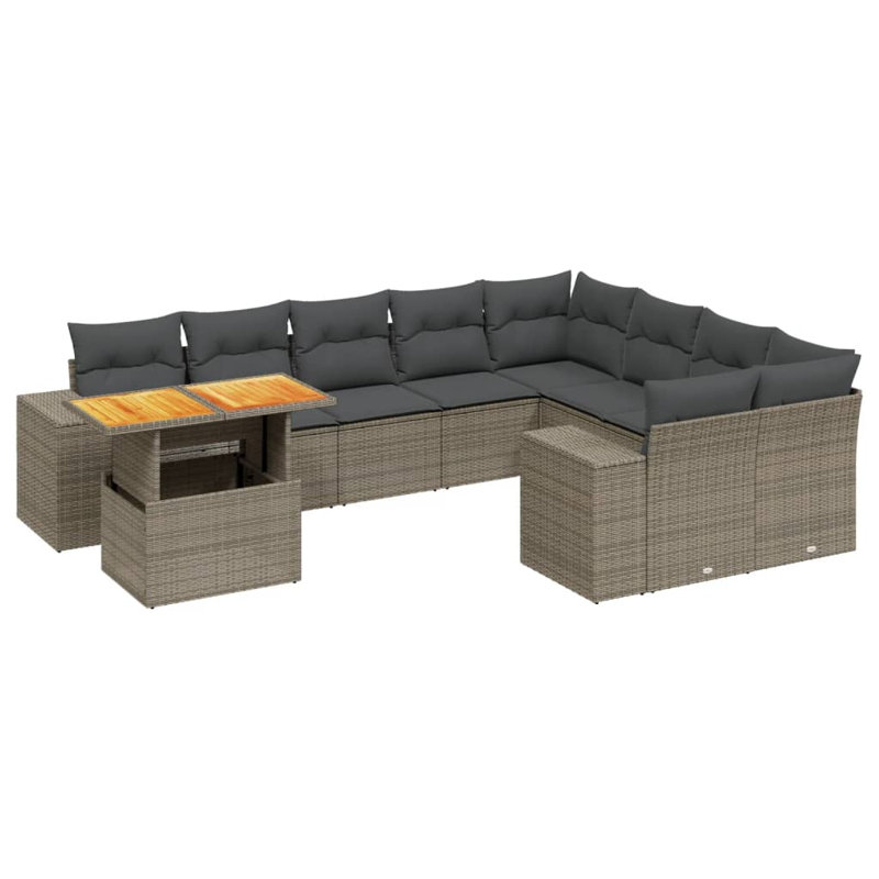 Ensemble de canapé de jardin Vidaxl gris