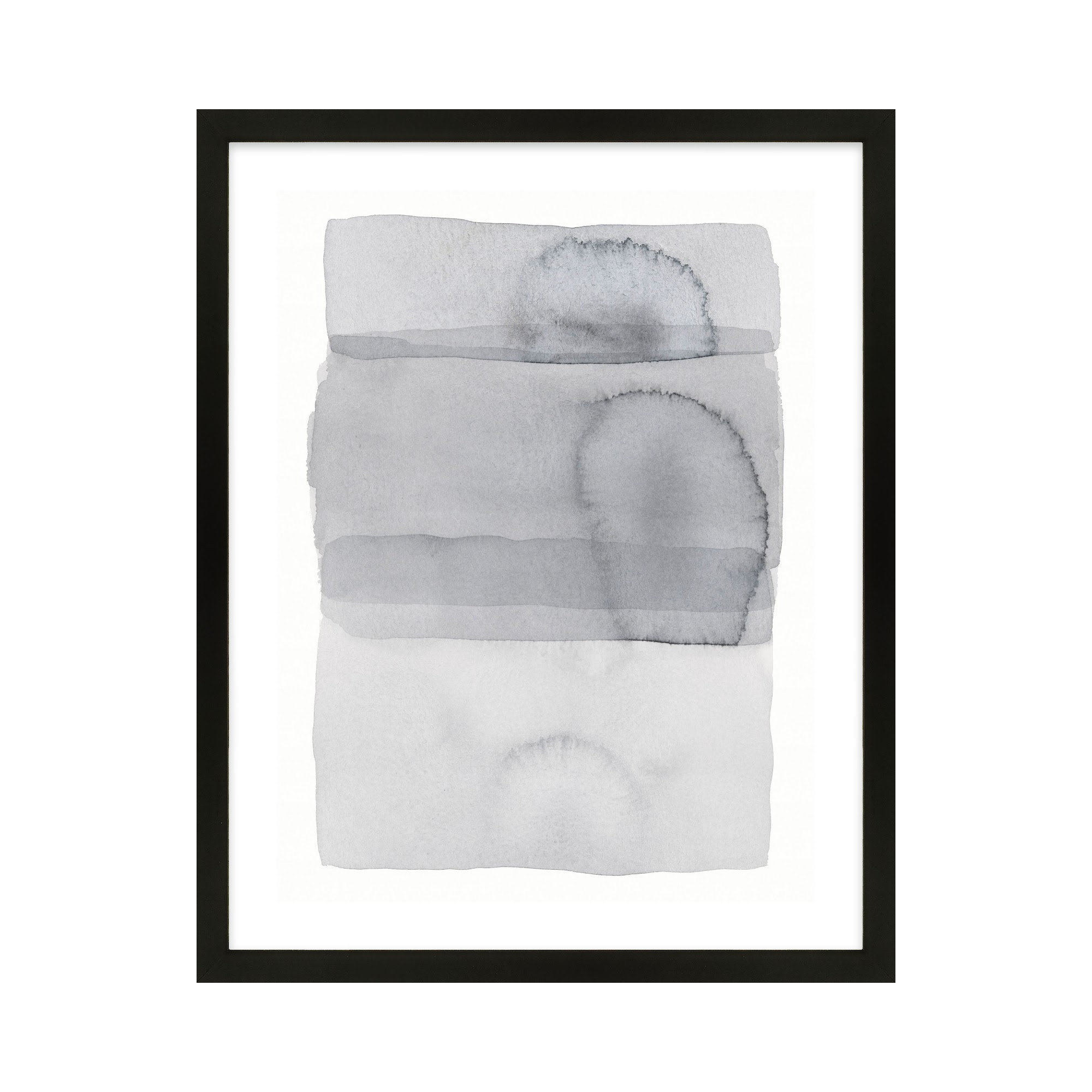 Gray On Gray 8 by Jacques Pilon, Black Framed, 50" H x 40" W